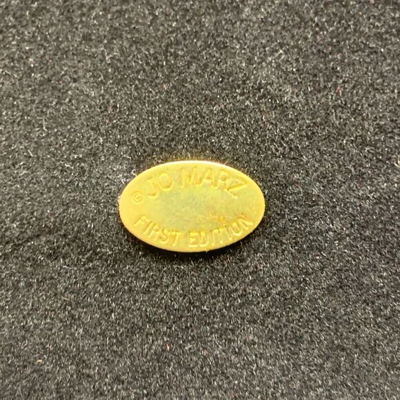 Vintage Jo Marz First Edition Tessellated Butterfly Trinket Box Bone Brass - Picture 8 of 9